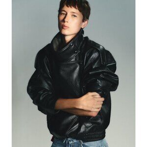 Iconic Zara Oversized Faux Leather Jacket